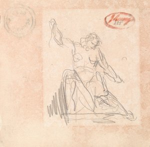 Seated Figure with Upraised Arm by George Romney
